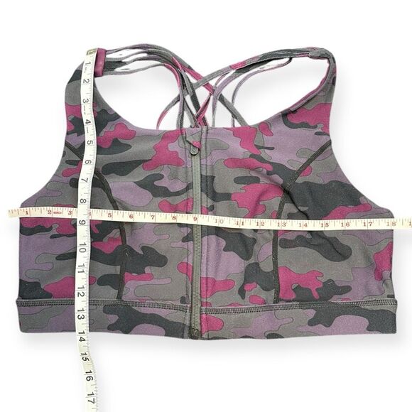 TORRID Women’s Pink Purple Gray Camo Zip Front Crisscross Back Sports Bra Size 2 - Picture 6 of 8